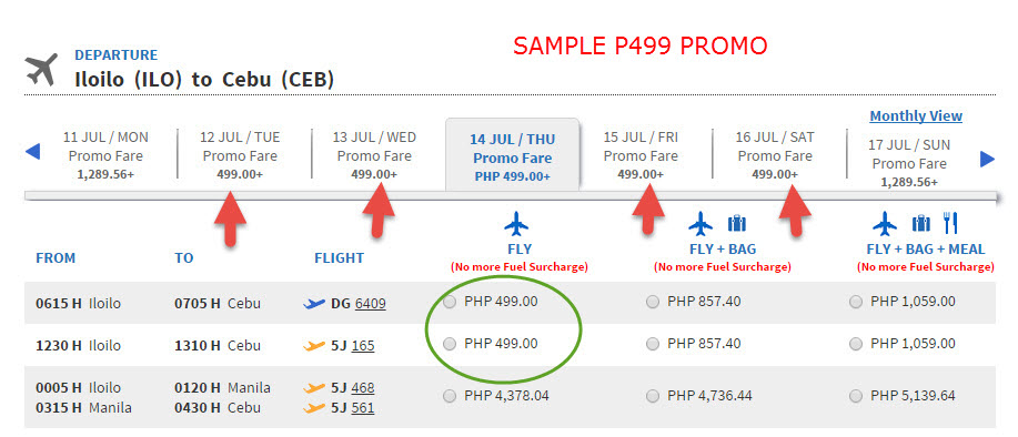 Cebu Pacific Promo 2016 Iloilo to Cebu