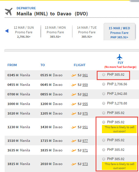 Cebu Pacific Promos 2017