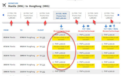 Cebu Pacific Promo Manila to Hong Kong 2017