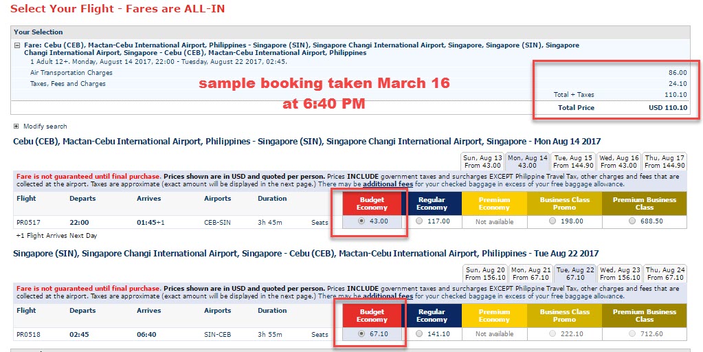 Philippine Airlines singapore promo 2017