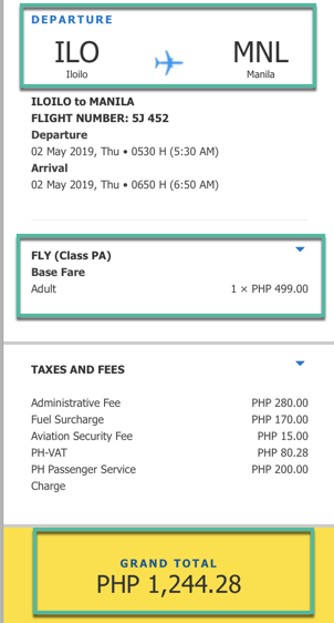 promo may 2019 iloilo to manila