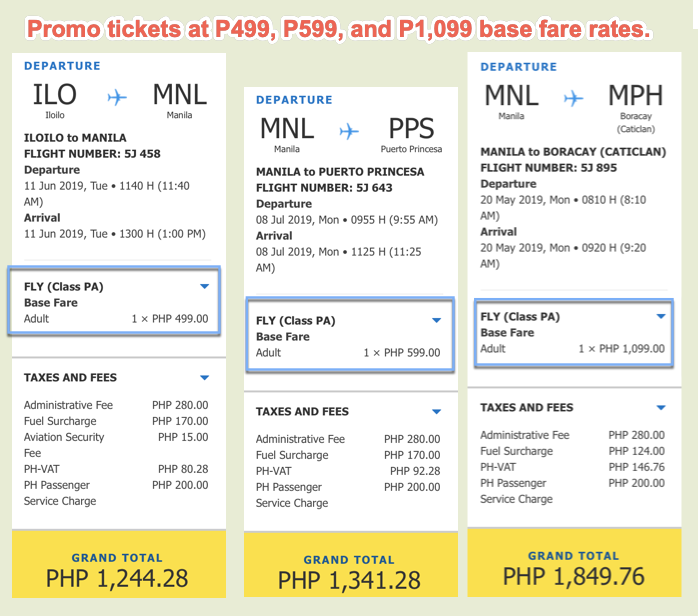 promo fare boracay iloilo puerto princesa