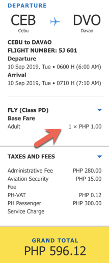 cebu to davao piso fare 2019
