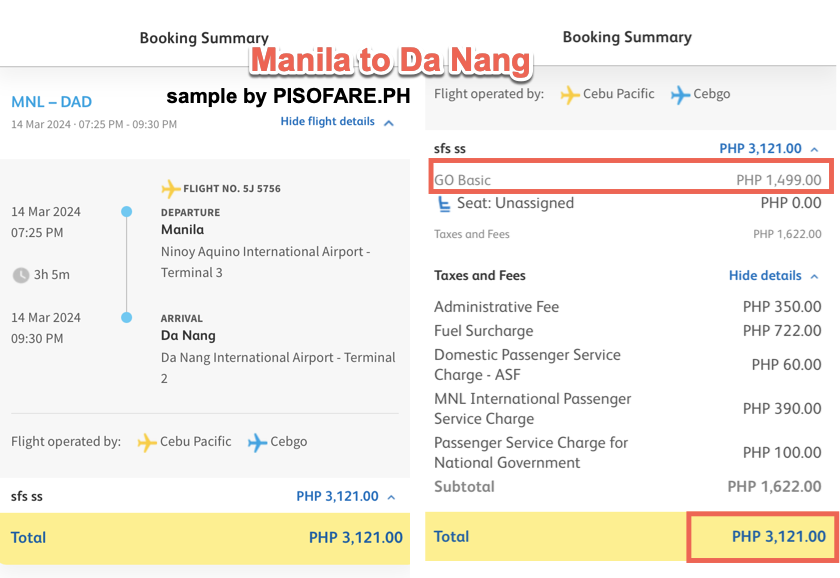 Cebu Pacific promo 2024 Manila to Da Nang