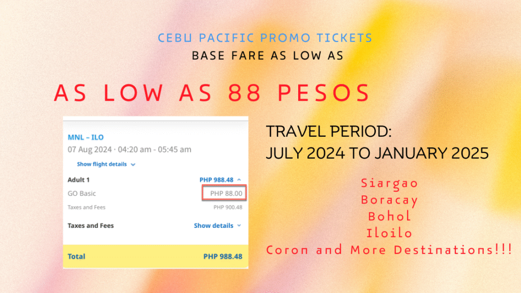 cebu pacific promo tickets 2024 to january 2025
