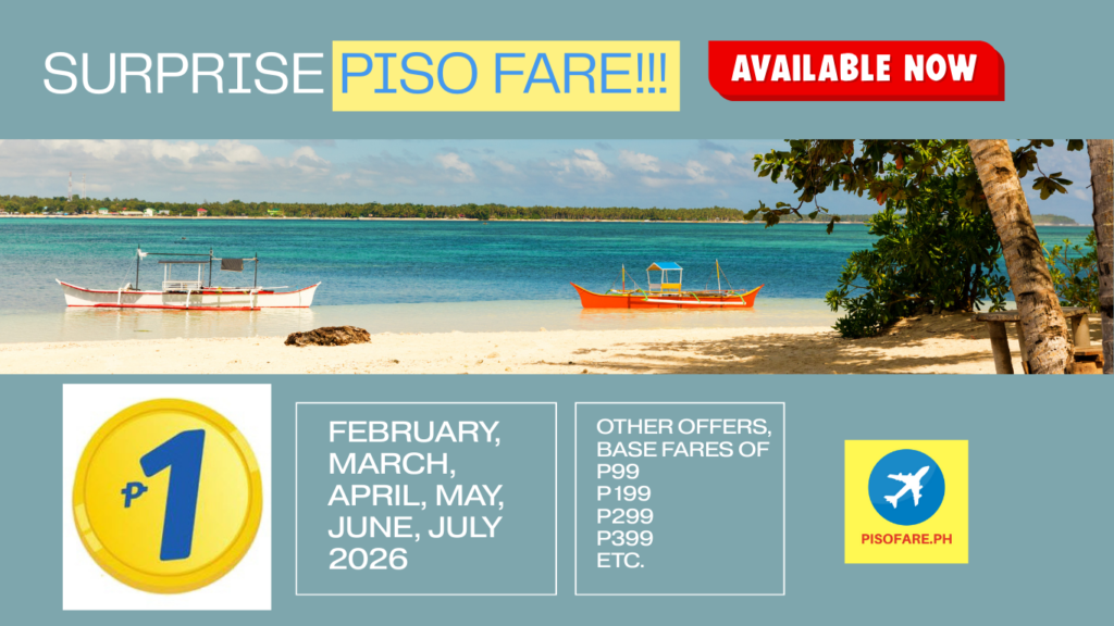 Surprise piso fare 2026 february to july cebu pacific seat sale